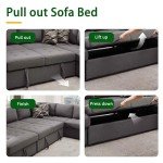 U-Shaped Sleeper Sofa Bed with Storage Chaise