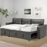 Reversible Gray Sleeper Sectional Sofa with Chaise