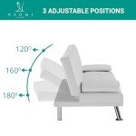 Naomi Home Convertible Futon Sofa Bed - White