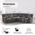Power Reclining Sectional Sofa with USB and Storage
