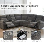 Power Reclining Sectional Sofa with USB and Storage