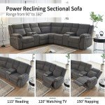 Power Reclining Sectional Sofa with USB and Storage