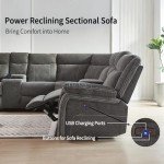 Power Reclining Sectional Sofa with USB and Storage