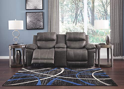Erlangen Power Reclining Loveseat with Console, Dark Gray