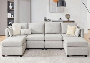 WETRUE Convertible U-Shaped Modular Sectional Sofa