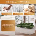 Olive Green U-Shaped Velvet Sectional Sofa