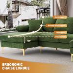 Olive Green U-Shaped Velvet Sectional Sofa