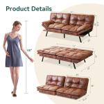 Memory Foam Convertible Futon Sofa Bed - Brown