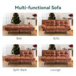 Memory Foam Convertible Futon Sofa Bed - Brown