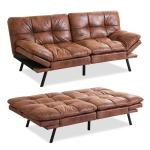 Memory Foam Convertible Futon Sofa Bed - Brown
