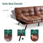 Memory Foam Convertible Futon Sofa Bed - Brown