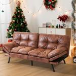 Memory Foam Convertible Futon Sofa Bed - Brown