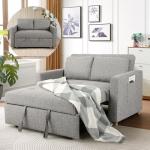 Gray Convertible 3-in-1 Sleeper Sofa Bed