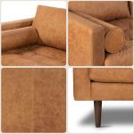Cognac Tan Leather Right-Facing Sectional Sofa