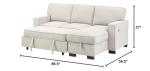 Estelle Beige Fabric Sleeper Sectional with Storage Chaise