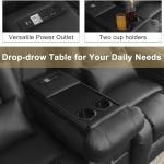 URRED Power Recliner Loveseat with LED Lights