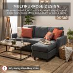 Beige Upholstered L-Shaped Sectional Sofa with Chaise