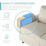 Beige Upholstered L-Shaped Sectional Sofa with Chaise