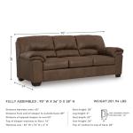 Brown Faux Leather Full Sofa Sleeper by Ashley