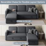 Yaheetech Dark Gray L-Shaped Sectional Sofa