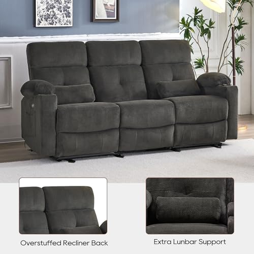 Consofa Power Reclining Sofa with Heat, Massage, USB Ports