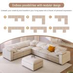Beige Oversized Modular Sectional Sofa with Chaise