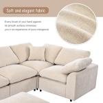 Beige Oversized Modular Sectional Sofa with Chaise