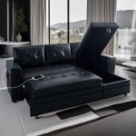 Lily Sectional Sleeper Sofa with USB Ports