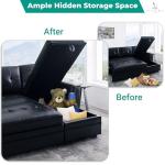 Lily Sectional Sleeper Sofa with USB Ports