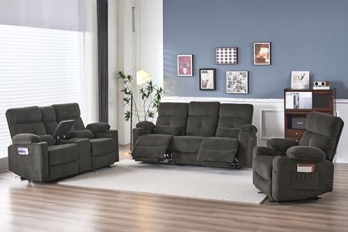 Consofa Power Reclining Sofa with Heat, Massage, USB Ports