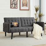 Modern Convertible Futon Sofa Bed with USB Ports