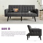 Modern Convertible Futon Sofa Bed with USB Ports