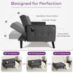 Modern Convertible Futon Sofa Bed with USB Ports