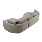 Williamspace 124.8" Curved Leather Sectional Sofa