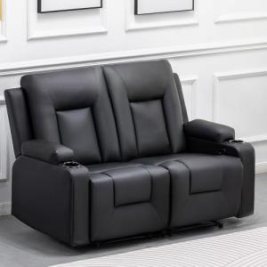 Modern Leather Recliner Love Seat with Cup Holders