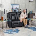 Modern Leather Recliner Love Seat with Cup Holders