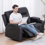 Modern Leather Recliner Love Seat with Cup Holders