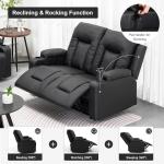 Modern Leather Recliner Love Seat with Cup Holders