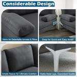 VINGLI 110" Grey U-Shaped Sectional Sofa
