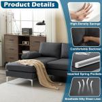 VINGLI 110" Grey U-Shaped Sectional Sofa