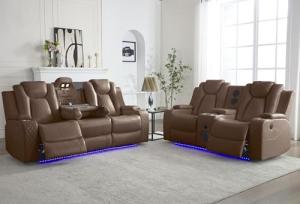 Power Recliner Sofa Set with Bass Speaker