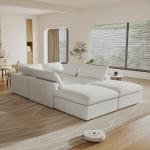 Comfortable U-Shaped Modular Sectional Sofa - White