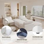 Comfortable U-Shaped Modular Sectional Sofa - White
