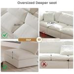 Comfortable U-Shaped Modular Sectional Sofa - White