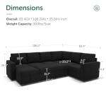 HONBAY Velvet U-Shaped Modular Sleeper Sofa
