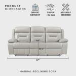 Light Grey Lexicon Recliner Sofa for Living Room