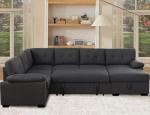 Cozy Dark Grey Modular Sleeper Sectional Sofa