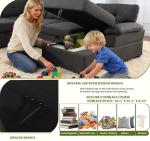 Cozy Dark Grey Modular Sleeper Sectional Sofa