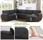 Cozy Dark Grey Modular Sleeper Sectional Sofa