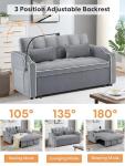 Compact 55" Convertible Velvet Futon Sofa Bed